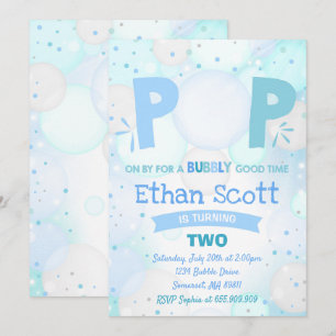 Bubble Party Birthday Invitation Bubble Birthday Kaart