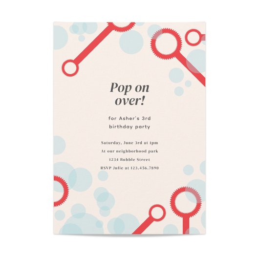 Bubble Party Verjaardag Uitnodigen Kaart