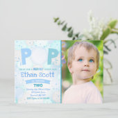 Bubble Party Verjaardag Uitnodiging Bubble Verjaar (Staand voorkant)