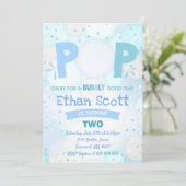 Bubble Party Verjaardag Uitnodiging Bubble Verjaar (Staand voorkant)