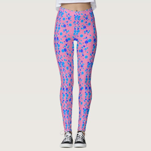 Bubble patroon C01.blue Roze BG Leggings (Voorkant)