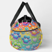 Bubble Paw Print Rainbow Travel Monogram Personal Plunjezak (Rechts)