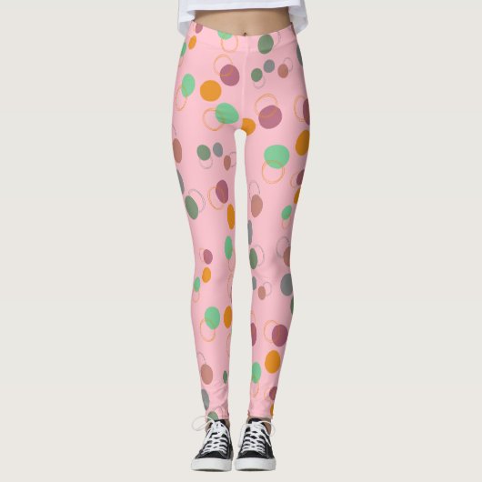 Bubble Pink Bubbles-patroon Leggings (Voorkant)