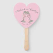 Bubble Pink Champagne Toast Cheers Wedding Program Handwaaier (Voorkant)