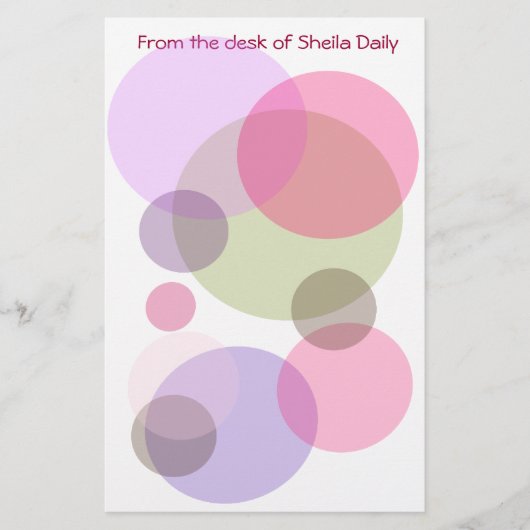 Bubble Pinks - Gepersonaliseerd Briefpapier (Voorkant)