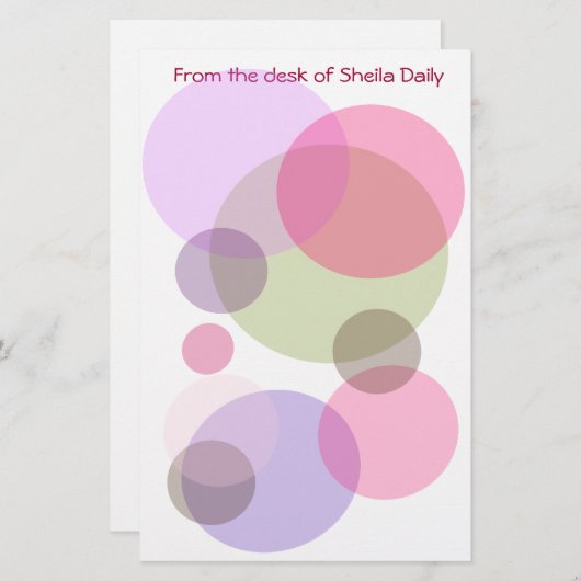 Bubble Pinks - Gepersonaliseerd Briefpapier (Voorkant / Achterkant)