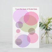 Bubble Pinks - Gepersonaliseerd Briefpapier (Staand voorkant)