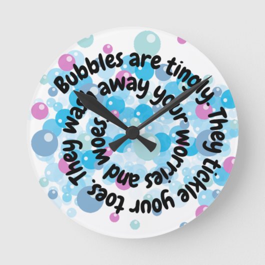 Bubble Poem Wall klok voor badkamer of Kinderen ka (Voorkant)