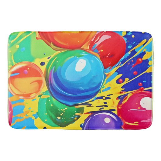 Bubble Pop, helder en gedurfd Badmat (Voorkant)