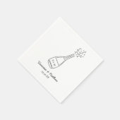 Bubble Popping Champagne fles grillige bruiloft Servet (Hoek)