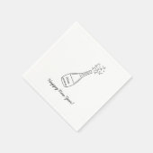 Bubble Popping Champagne Fles Oudejaarsavond Servet (Hoek)