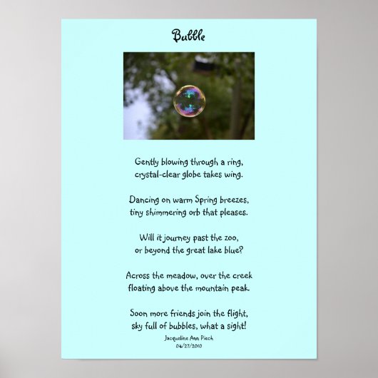 Bubble Poster voor kinderen (Voorkant)