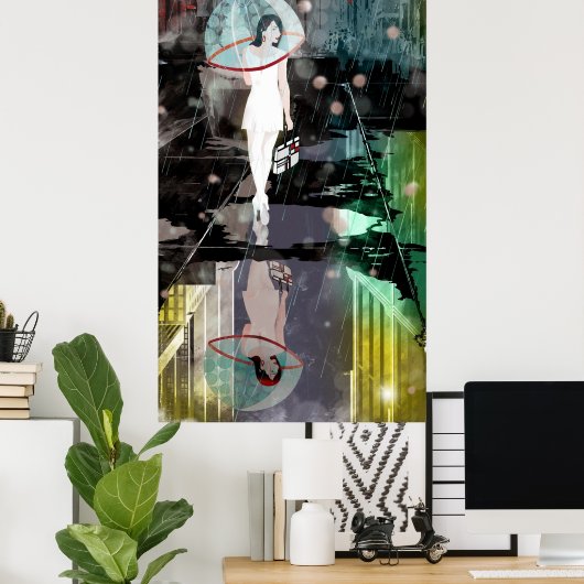 Bubble Rain Poster (Thuiskantoor)