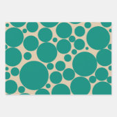 Bubble Retro Mod Stippen Patroon in Blauwgroen en  Inpakpapier Vel (Voorkant)