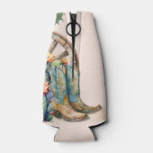 Bubble Rodeo Cowgirl Cactus Verjaardag Flesjeskoeler (Achterkant)