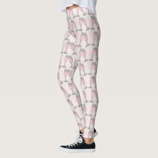 Bubble roze champagne Bride Wedding Cheers Legging (Links)
