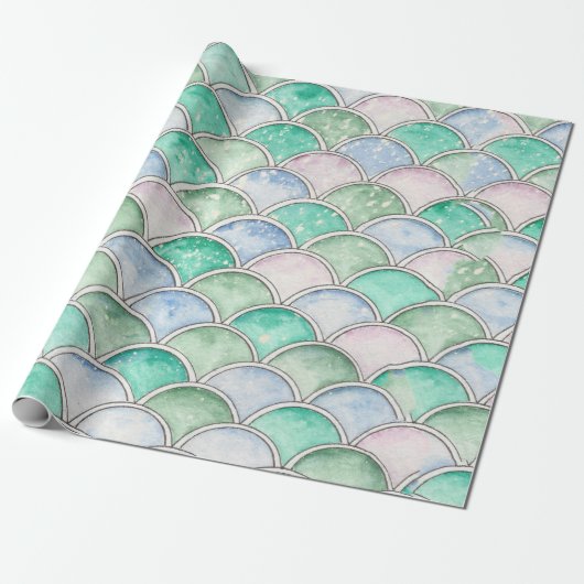 Bubble Scallops design op pakpapier (Uitgerold)