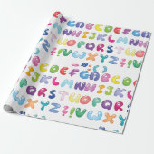 Bubble Shaped Alphabet Cadeaupapier (Uitgerold)