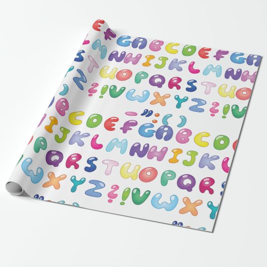 Bubble Shaped Alphabet Cadeaupapier (Uitgerold)