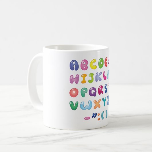 Bubble Shaped Alphabet Koffiemok (Voorkant links)