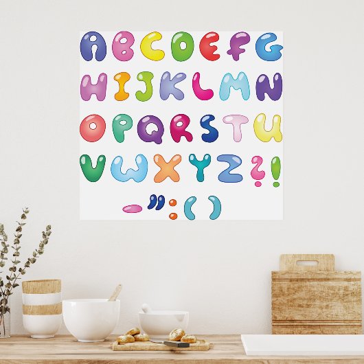 Bubble Shaped Alphabet Poster (Keuken)