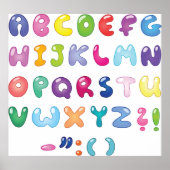Bubble Shaped Alphabet Poster (Voorkant)