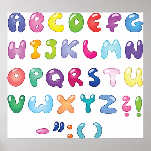 Bubble Shaped Alphabet Poster (Voorkant)