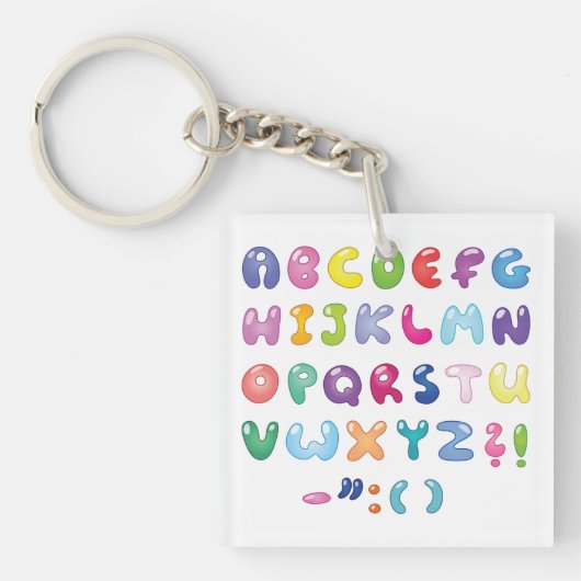 Bubble Shaped Alphabet Sleutelhanger (Voorkant)