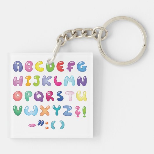 Bubble Shaped Alphabet Sleutelhanger (Achterkant)