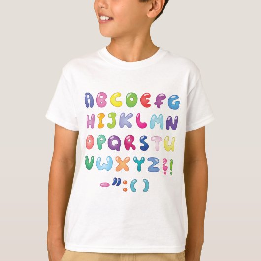 Bubble Shaped Alphabet T-shirt (Voorkant)