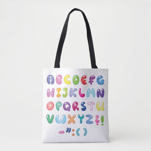 Bubble Shaped Alphabet Tote Bag (Voorkant)