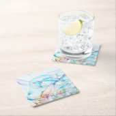 Bubble Sky Achtergrond Blauwe Bubbels Minimaal Kartonnen Onderzetters (Insitu)