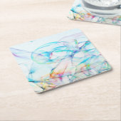 Bubble Sky Achtergrond Blauwe Bubbels Minimaal Kartonnen Onderzetters (Schuin)