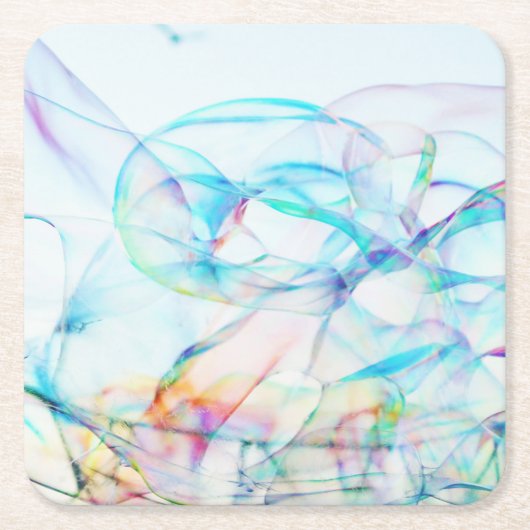 Bubble Sky Achtergrond Blauwe Bubbels Minimaal Kartonnen Onderzetters (Voorkant)