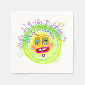 Bubble Smile Meemogie Emoji Kunst Servet (Voorkant)