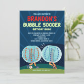 Bubble Soccer Birthday Party Invitation (Staand voorkant)