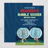 Bubble Soccer Birthday Party Invitation (Voorkant / Achterkant)