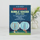 Bubble Soccer Birthday Party Invitation Kaart (Staand voorkant)