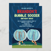 Bubble Soccer Birthday Party Invitation Kaart (Voorkant / Achterkant)