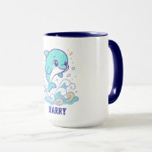 Bubble Splash Dolfijn Schattig Oceaan Dier Aangepa Mok (Voorkant rechts)