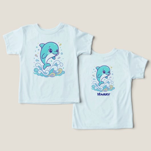 Bubble Splash Dolfijn Schattig Zee Dier Aangepast (Ontwerp Voorkant & Achterkant)