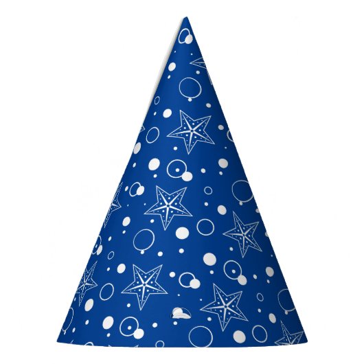 Bubble Stars Blue Feesthoedjes (Links)