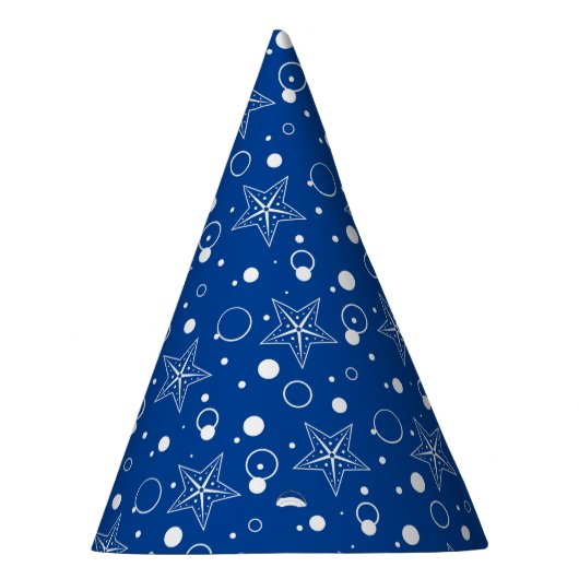 Bubble Stars Blue Feesthoedjes (Rechts)