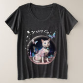 Bubble Stars Kat plus maat donker Grote Maat T-shirt (Design voorkant)