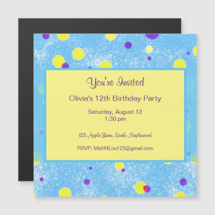  Bubble Stippen Birthday Party Magnetic I Magnetische Uitnodiging