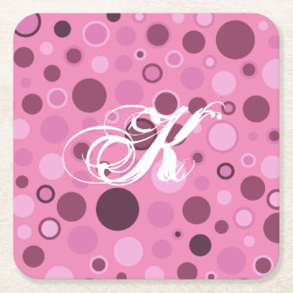 Bubble Stippen Monogram Papier Onderzetter