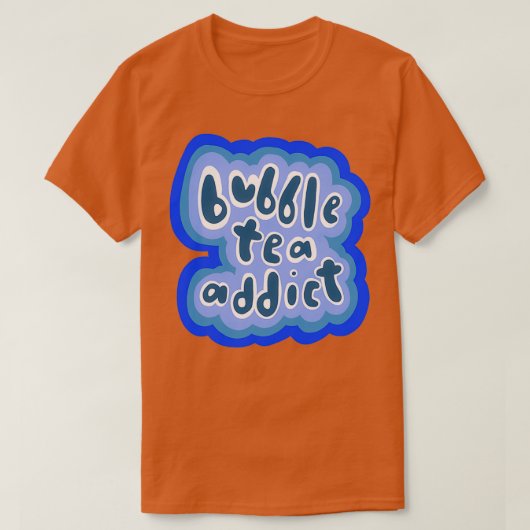 Bubble Tea Addict Blue Version T-shirt (Design voorkant)