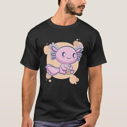 Bubble Tea Axolotl Boba Milk Kawaii Anime Pastel G T-shirt (Voorkant)