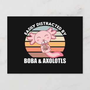 Bubble Tea Axolotl Chocolate Sweet Animals Boba Briefkaart