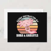 Bubble Tea Axolotl Chocolate Sweet Animals Boba Briefkaart (Voorkant / Achterkant)